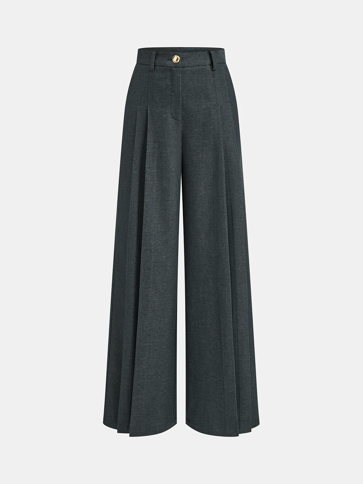 Mid-Waisted Pleated Wide-Leg Pants - Wholesalesil