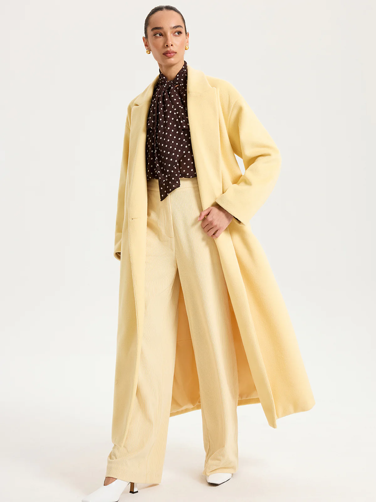 High-Waist Corduroy Wide-Leg Pants - Wholesalesil