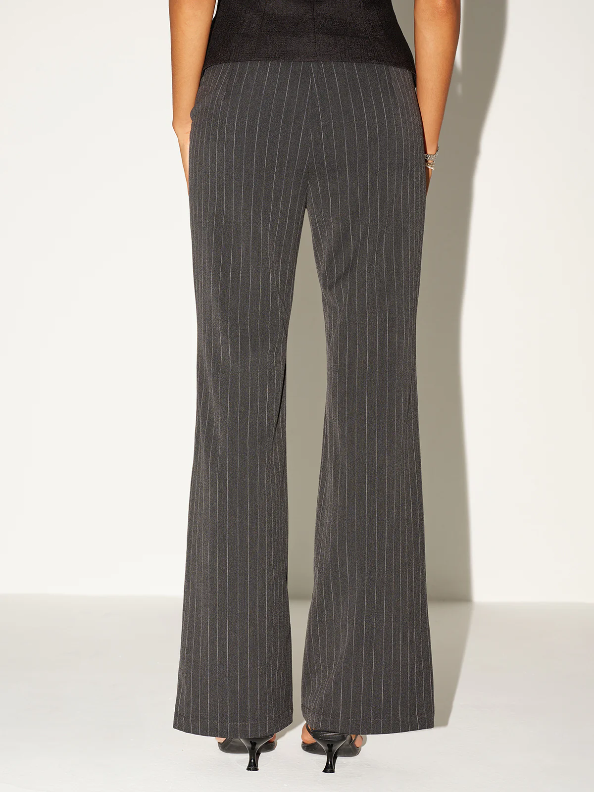 Pinstripe Low-Waist Pants - Wholesalesil