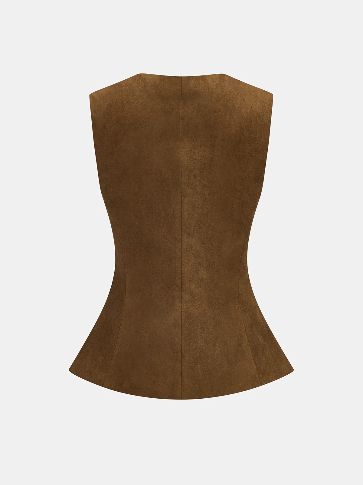 Metal Button Suede Effect Vest - Wholesalesil