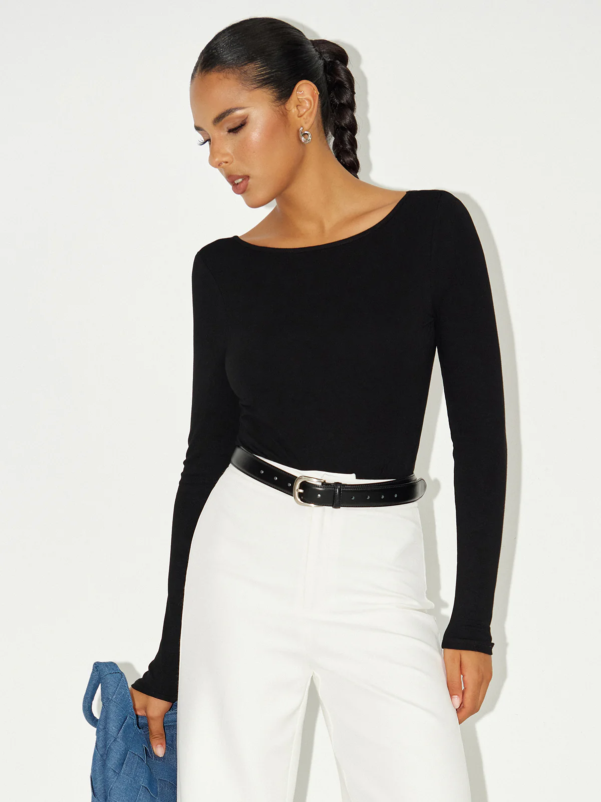 Bra-Free Long Sleeve Backless Bodysuit - Wholesalesil