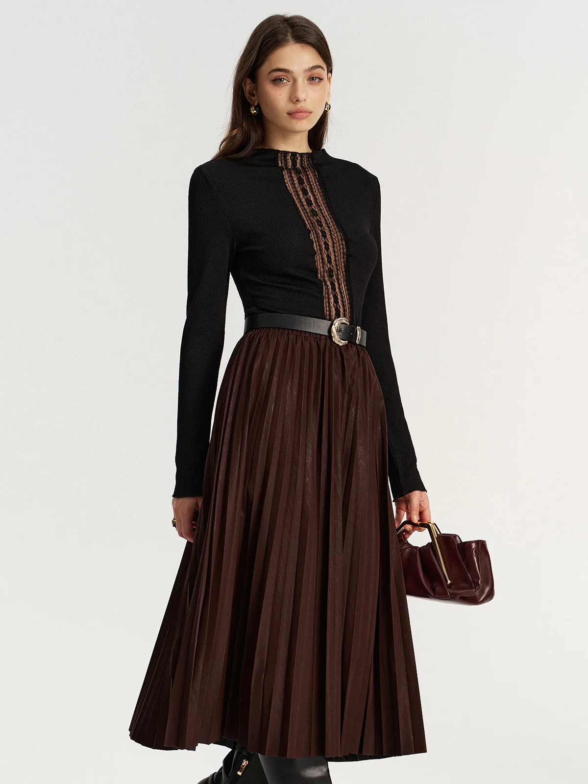 Lace Panel Textured Top - Wholesalesil